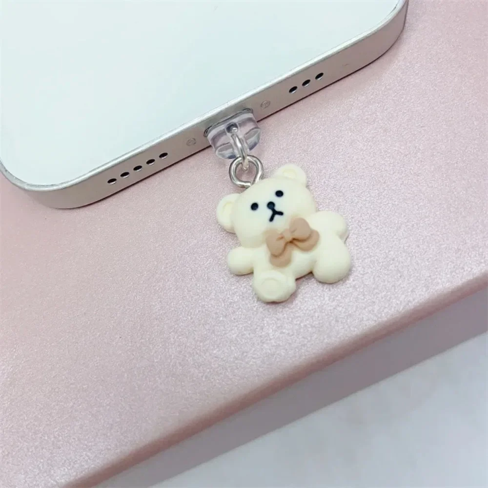 1pc Cute Little Bear Phone Dust Plug Pendant Suitable for IPhone for Samsung Type-C Interface Dust Plug Accessory Decoration