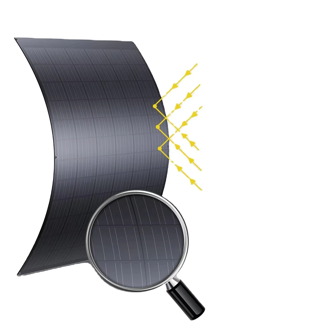 240W 250W Outdoor Flexible Monocrystalline Solar Panel for RVs, Roofs, Caravans, Trailers, Boats and Tents (2pcs Pack)