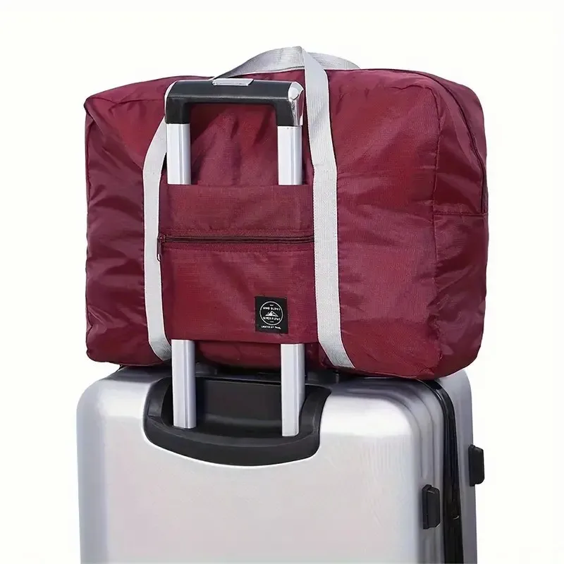 Foldable travel luggage bag, portable high-capacity luggage bag with zipper, home storage for easy carrying and storage