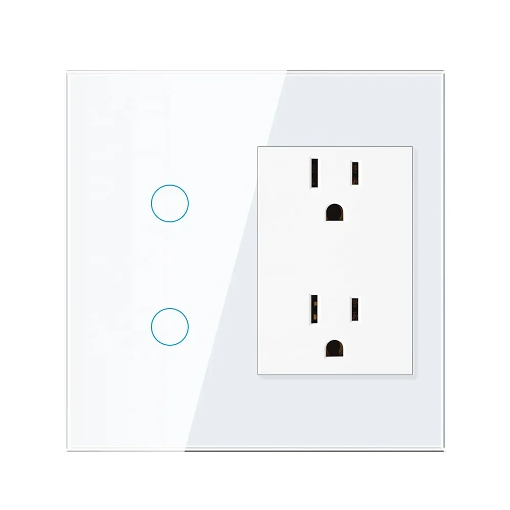 

Interruptor Inteligente Wifi De Vidrio Templado Home Wall Outlets Module Touch Light Tuya Smart Switch