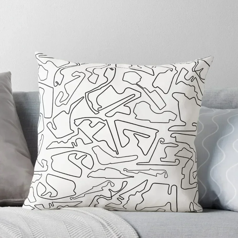 race tracks on a white background Throw Throw Pillow New year autumn decoration pillow