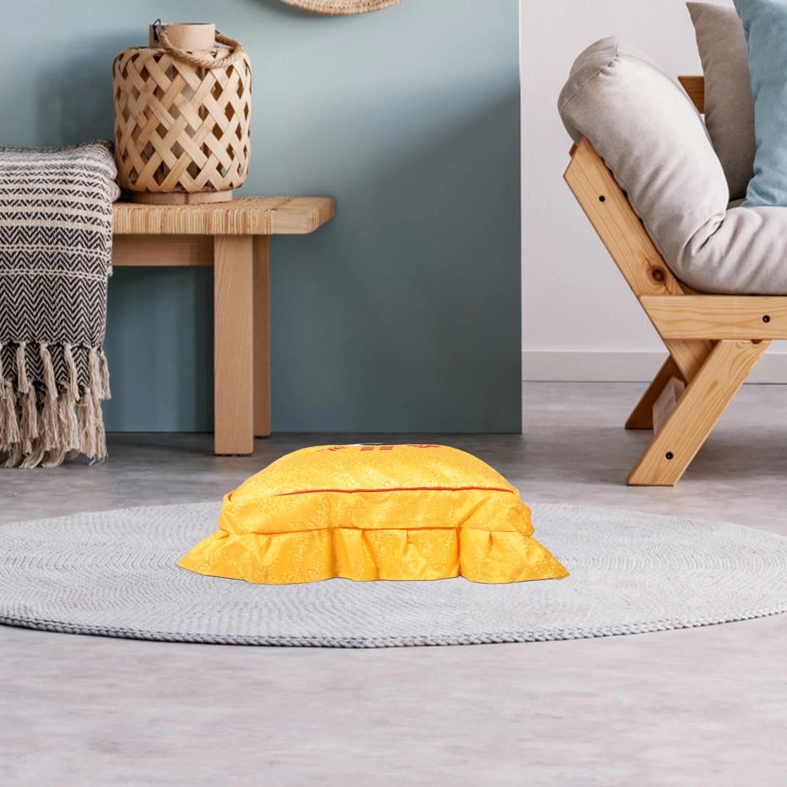 

Meditation Mat Cover in Classic Taichi Design Functional Worship Cushion Pad for Kneeling Scriptural Chanting Hall Activities