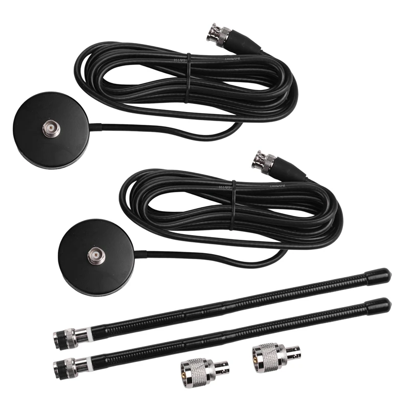 2X CB 공중 안테나, 소프트 채찍 마그네틱 베이스, BNC PL259 커넥터, CB 공중 안테나, 코브라 미드랜드 유니덴 맥슨용, 27Mhz