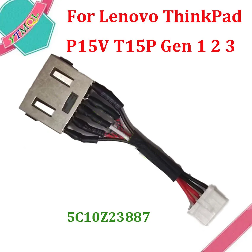 1-10PCS DC Jack Power Cable Socket For Lenovo ThinkPad P15V T15P Gen 1 2 3 5C10Z23887 Power Interface