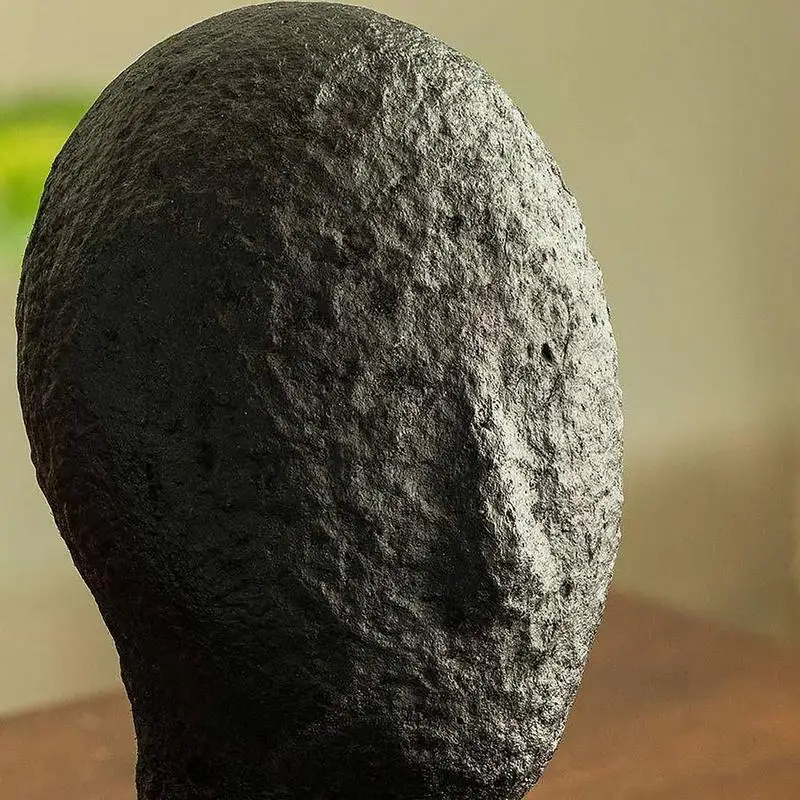 Objeto decorativo ecológico feito à mão da escultura preta da mistura 3.9x3.5x7.4 polegadas