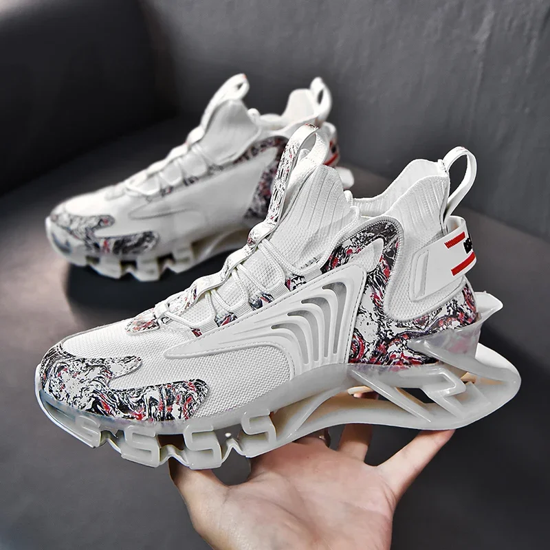 ELUVA Mens Sports Shoes High Comfort Blade Running Shoes Size 46 Breathable Mesh Non Slip Training Jogging Sneakers for Men