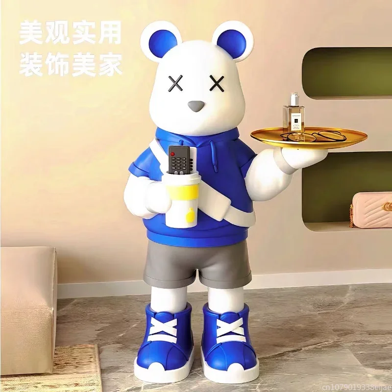 Light Luxury Floor-standing Bear Ornaments, Living Room, TV Cabinet, Flower Arrangement, Cartoon Tray, Light Ornaments