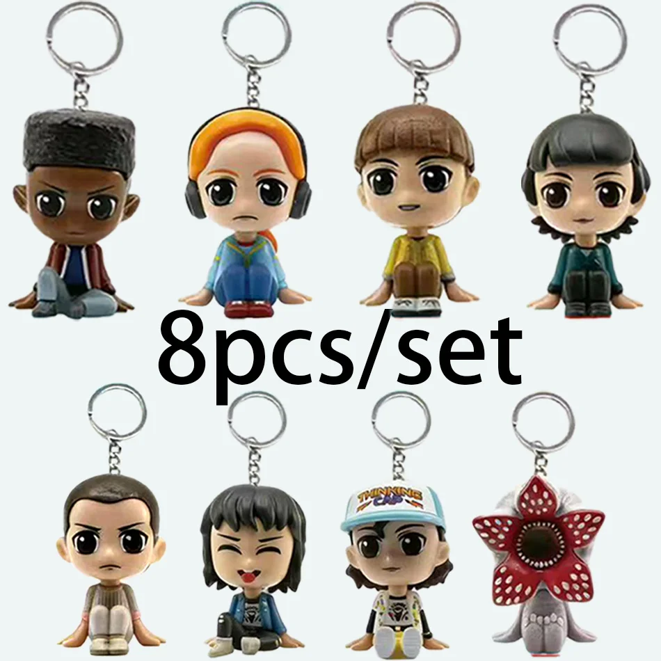 

8-16 шт. Q версия Stranger ELEVEN Demogorgon DUSTIN Barb Steve Robin брелок игрушка виниловая фигурка карманные вещи брелок модель игрушки