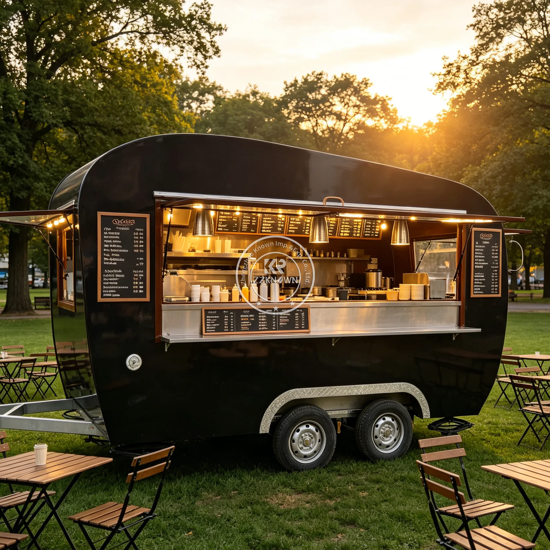 

Мобильный фургон-киоск для продажи еды: кофе, мороженое, хот-доги. Полностью оборудованный фургон для фастфуда.