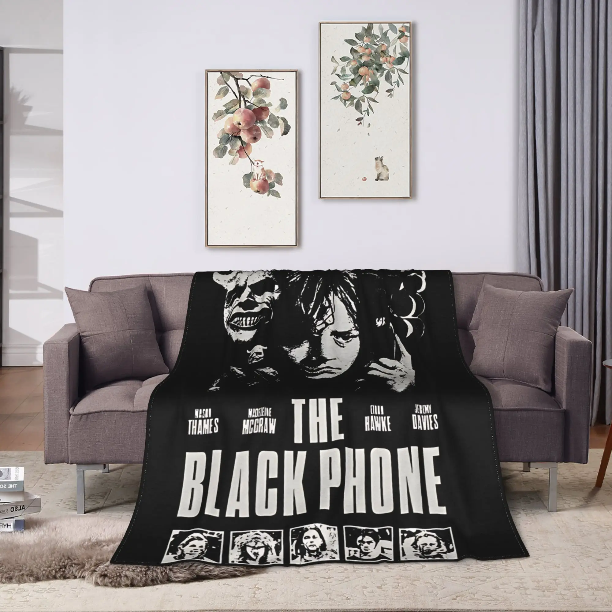 الهاتف الأسود فيلم الرعب البطانيات الزخرفية الفانيلا رمي بطانية للمنزل ديكور لينة الدافئة تصميم جودة المفرش هدية #2