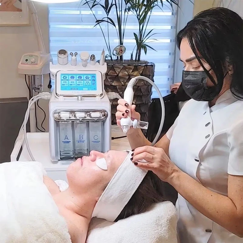 7-in-1 kleine Blase H2O2 Gesichts-Hydro-Dermabrasionsmaschine Peeling Wasserpeeling Tiefenreinigung Schönheitssalon Sap-Gerät