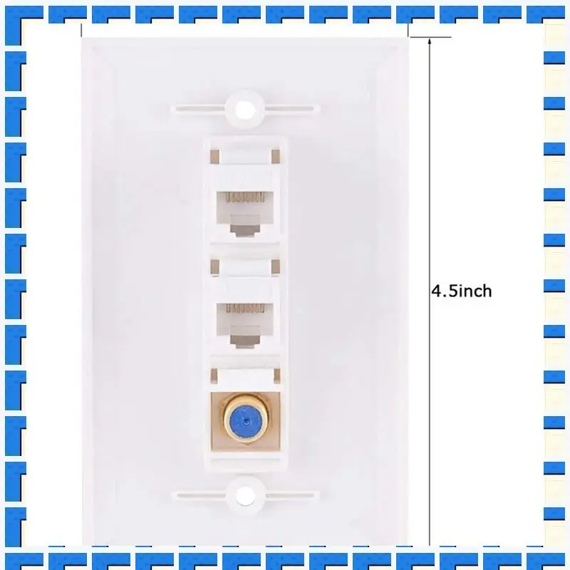 

ABNG 6X Ethernet Коаксиальная настенная панель, 2 порта Cat6 RJ45 Keystone 1-портовый разъем типа F Коаксиальный разъем Keystone «мама-мама» Настенная панель