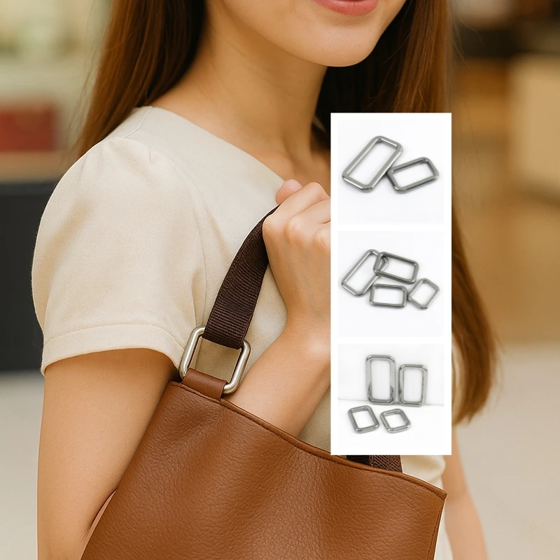 

2/5/10Pcs 20/25/32/38mm Square O D Ring Buckle Bag Side Webbing Strap Clip Connect Carabiner Rings Hook Belt Loop Clasp Supplies