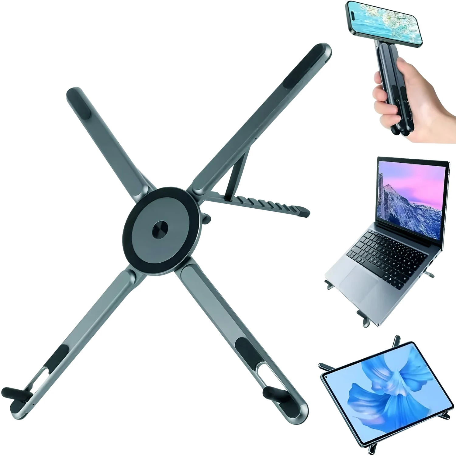 ABS Phone And Laptop Stand with Magnetic Base And Height Adjustment, Suitable for Ipad And Mobile Phones