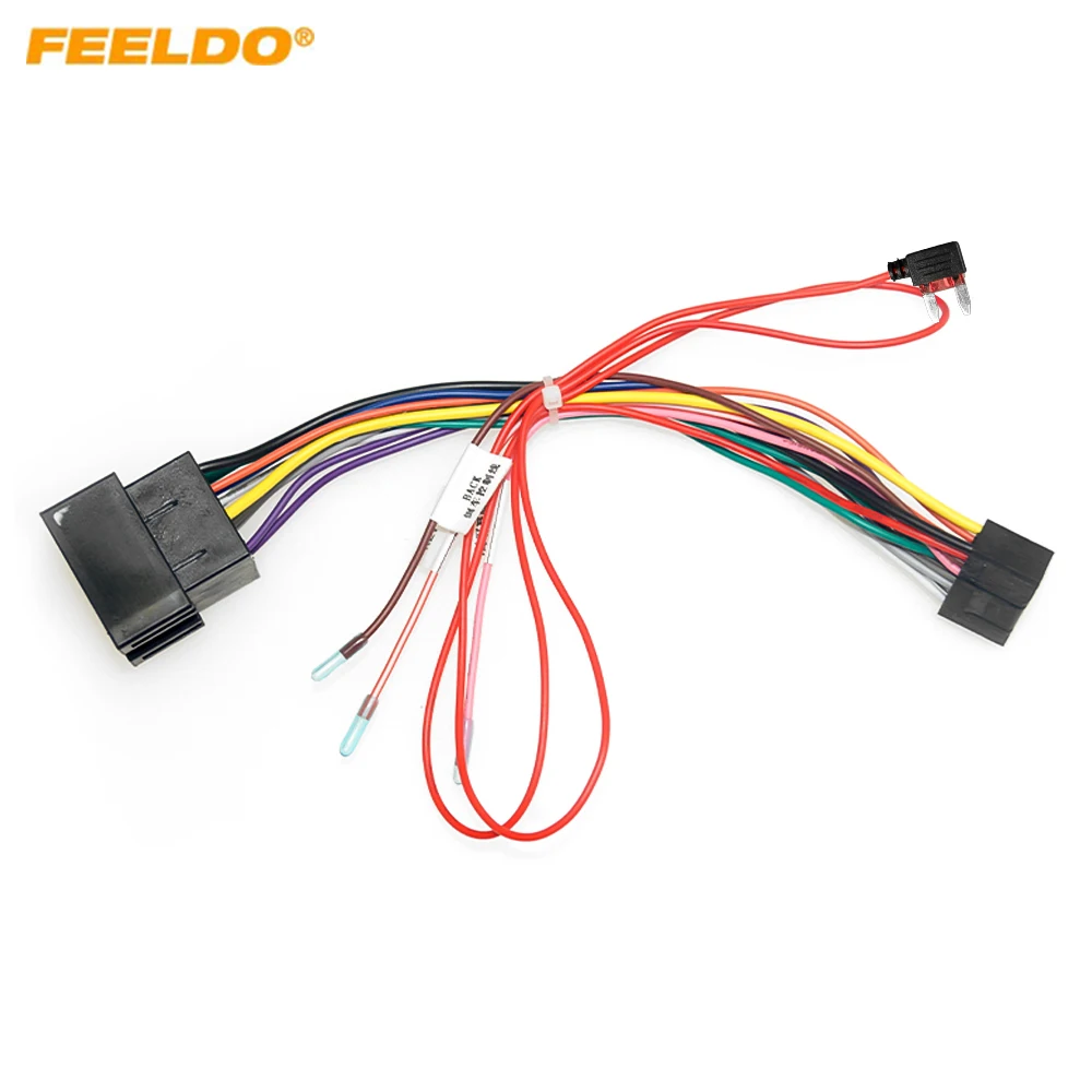 FEELDO Car 16pin Audio Wiring Harness For Lada Vesta/Granta Aftermarket Stereo Installation Wire Adapter