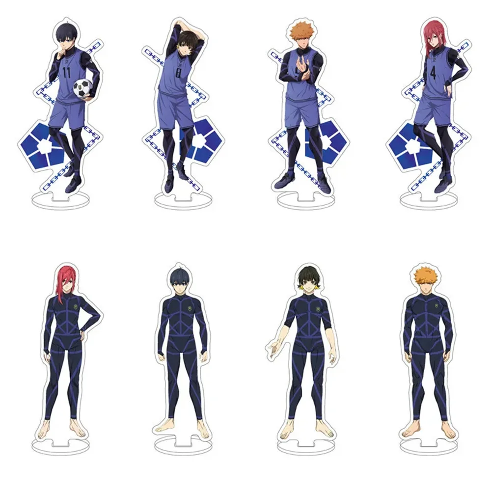 Anime 15Cm Blue Lock Figure Acrylic Stands Cosplay Isagi Chigiri Bachira Nagi Karasu Animation Blue Prison Model Plate Gift