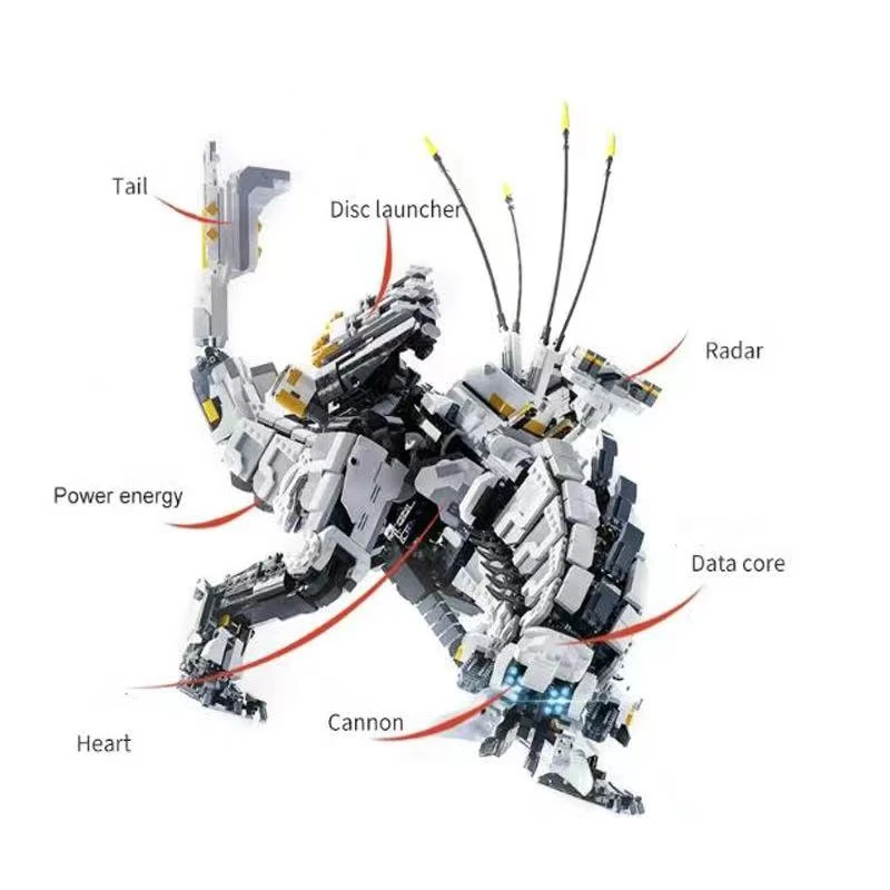 MOC Horizon Zero Dawn Tallneck اللبنات نموذج نسخة ضخمة الزرافة اللبنات لمجموعة الكبار