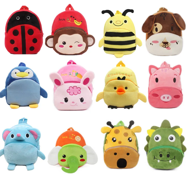 New 3D Animal Plush Backpack CartoonTrendy School Bags Girl Bookbag Kawaii Children Outdoor Travel Fashion Backpacking