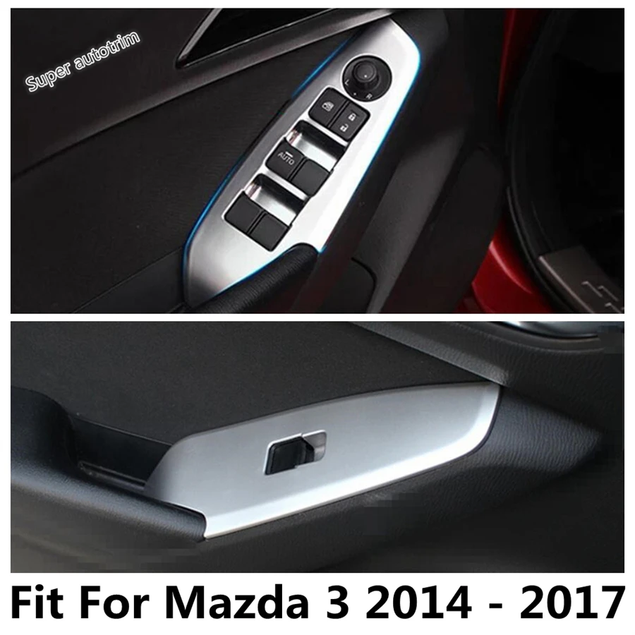 

For Mazda 3 2014 - 2017 Accessories Car Inner Door Armrest Window Lift Button Control Panel Decoration Cover Trim Interior Refit