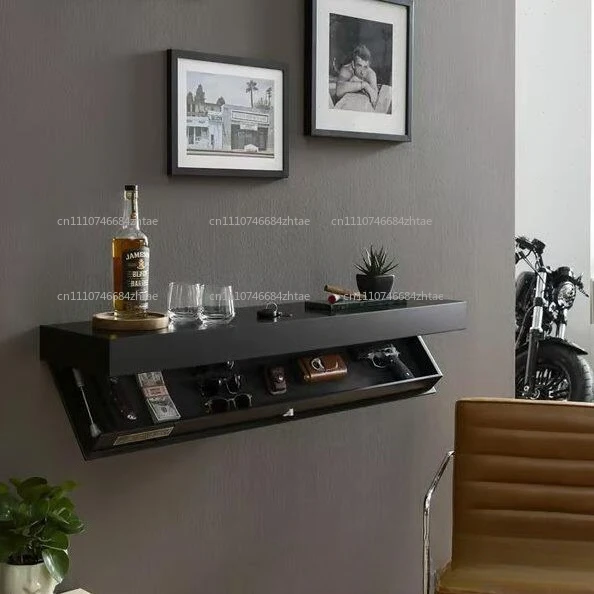 Wood Floating Wall Shelves Magic Flap Hidden Shelf with Secret Compartment Wall-mounted Storage Wood Furniture Storage Box
