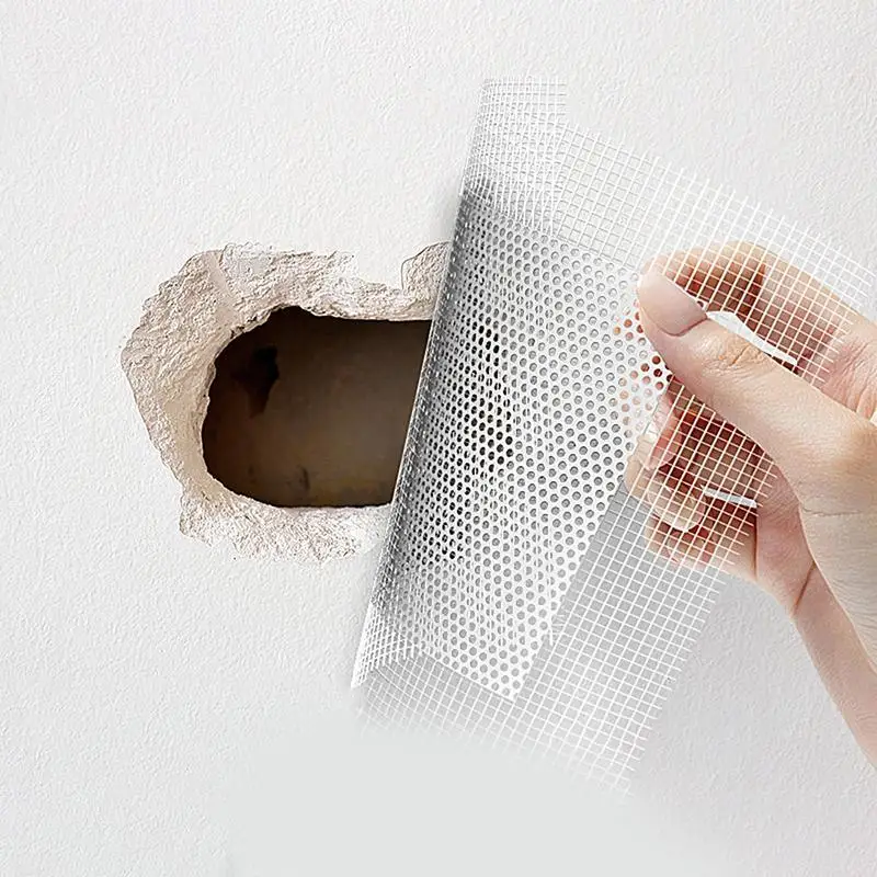 4Pcs/Set Mesh Wall Repair Patch Adhesive Fix Net Drywall Hole Ceiling Plaster Damage Aluminum Plate 4Inch With Scraper Sandpaper