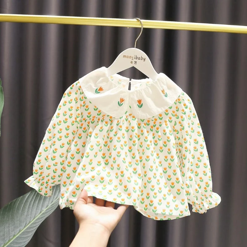 Girls Dress Set2025Spring and Autumn Children's Clothing Baby Girl Denim Suspender Skirt Shirt Two-piece Set for Small and Mediu