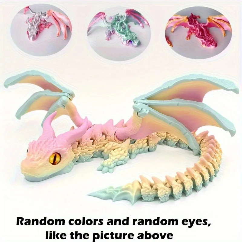 9-17in 3D Printing Fly Dinosaur Action Figure Mini Toys Home Desktop Decoration Ornament Statue Winged Carriage Dragon Figurine view 3