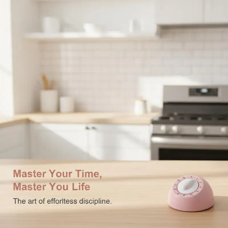 Mechanical Kitchen Timer Battery Free Loud Alarm 60 Minute Countdown for Beginner Chefs Home Baking Cooking