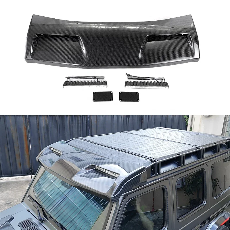 Dry Carbon fiber G-class W464 4x4 Roof Spoiler with original Lights