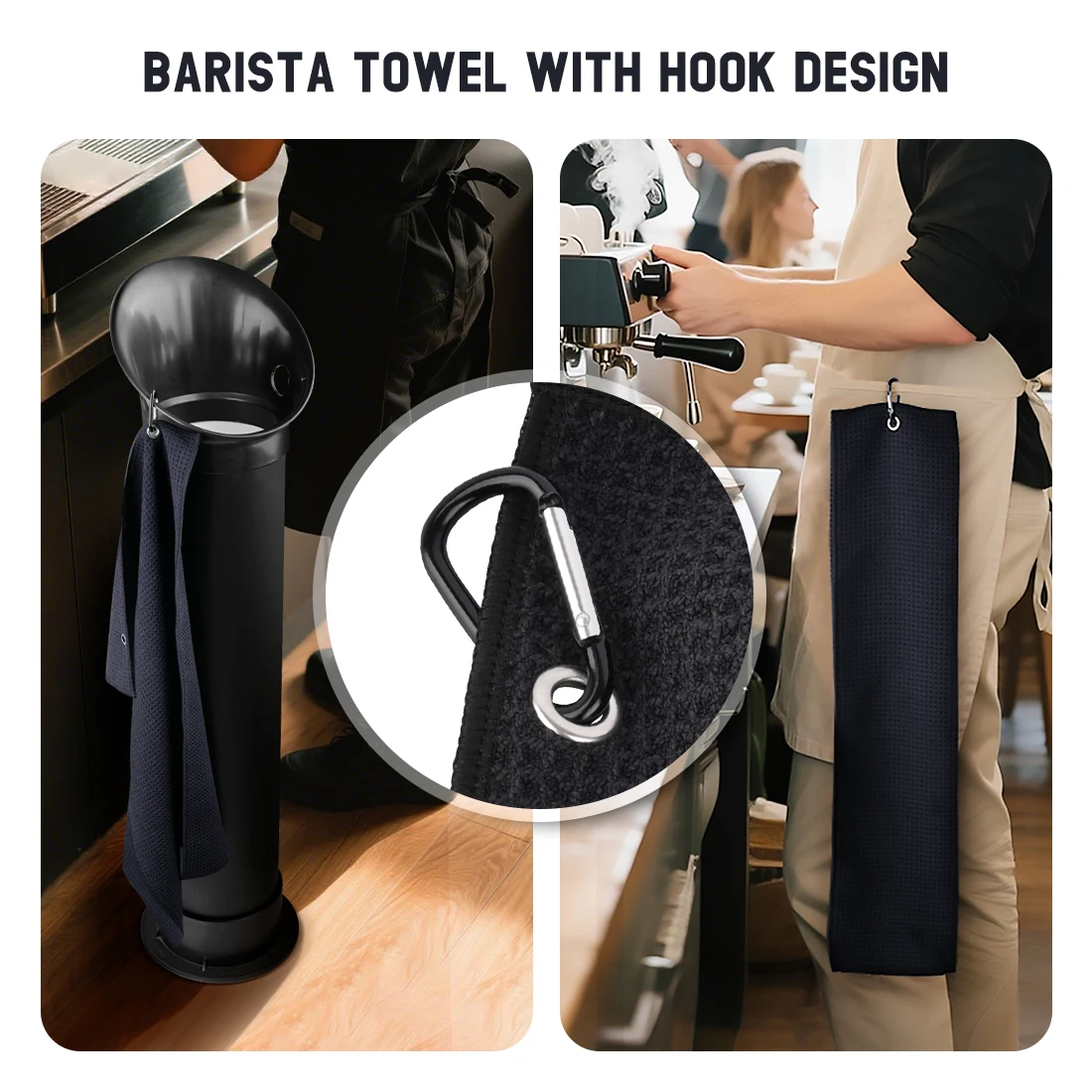مناشف باريستا - ملحقات قهوة الإسبريسو - عبوة من قطعتين من قماش تنظيف القهوة لآلة الإسبريسو وعصا البخار ومرشح القهوة #5
