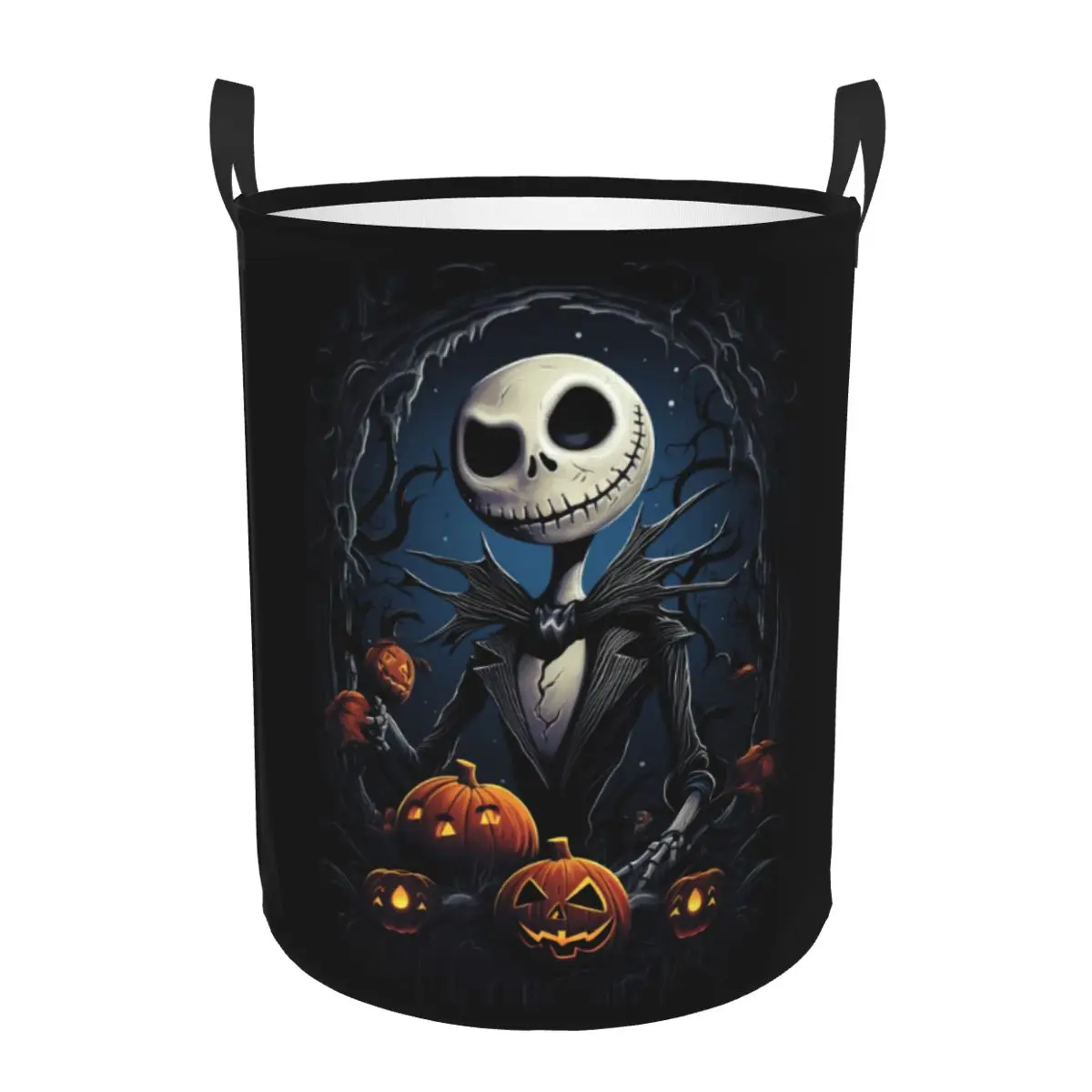 Custom The Nightmare Before Christmas Laundry Hamper Large Clothes Storage Basket Jack Skellington Toy Bin Organizer for Kids