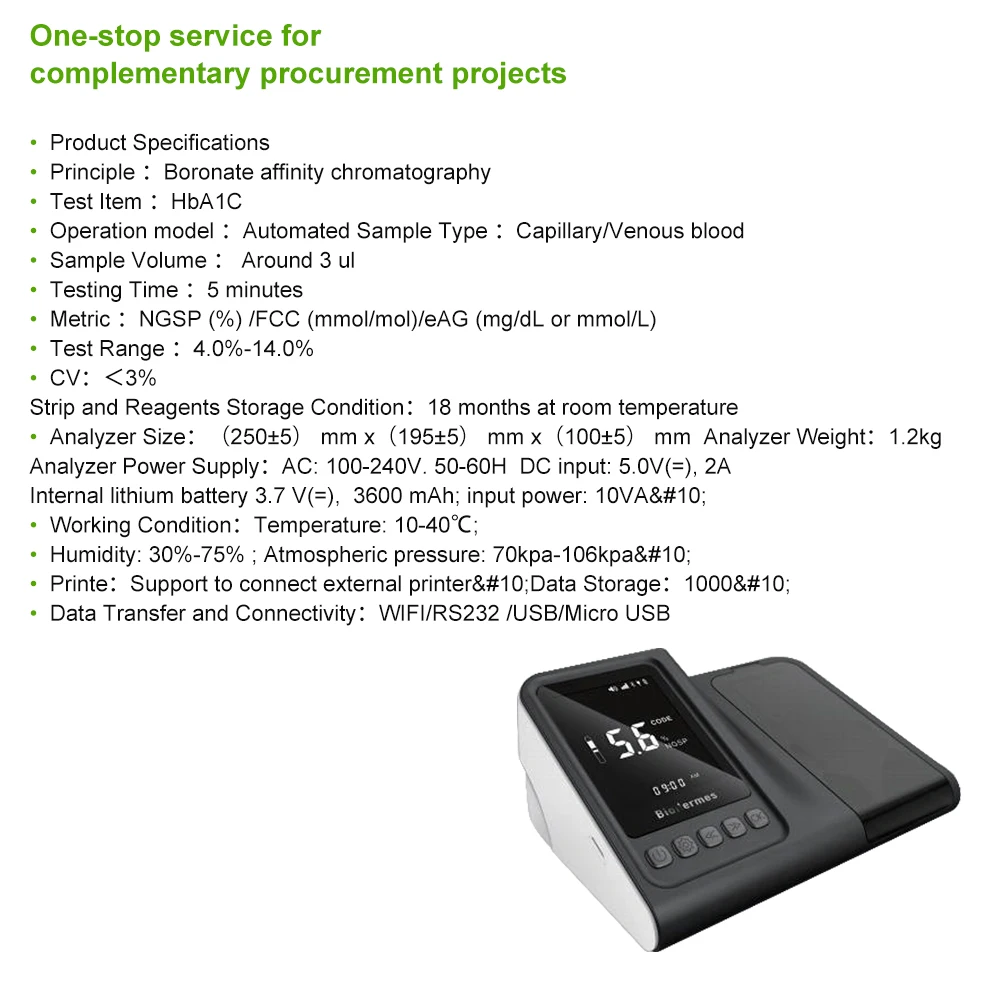 MY-B034-2 HPLC Meter Hemoglobin with High Quality Full Automated Hemoglobin Glycohemoglobin Analyzer