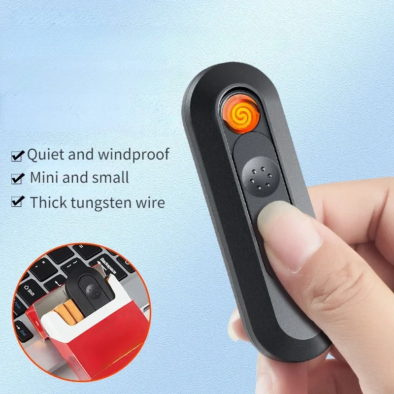 Newest Universal Rechargeable Silent Windproof Lighter Portable Creative Personality Trend Electronic Luminous Cigarette Lighter