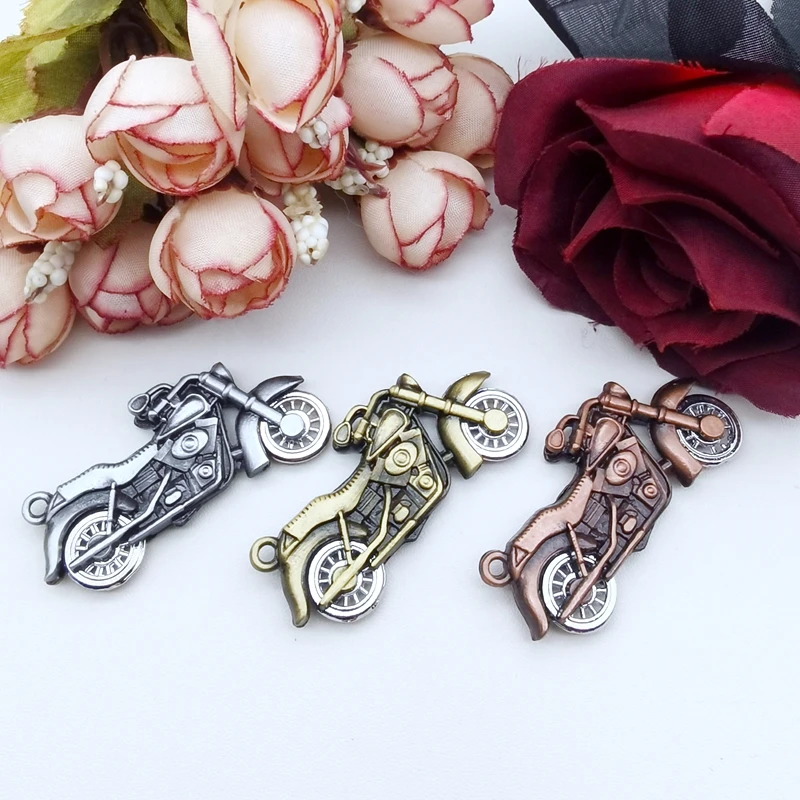 2Pcs Fashion Hip Hop Simulation 3D Motorcycle DIY High end Trendy Cool Street Jewelry Pendant Fashionable and Elegant