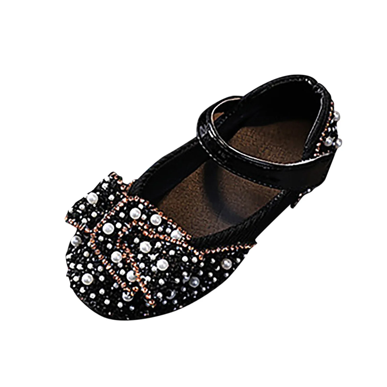 Neue Herbst-Kinder-Lederschuhe mit Pailletten, Mädchen Prinzessinnen-Strass-Perlen-Schleife Einzelschuhe, Modische Baby-Kinder-Hochzeitsschuhe – Detail 7