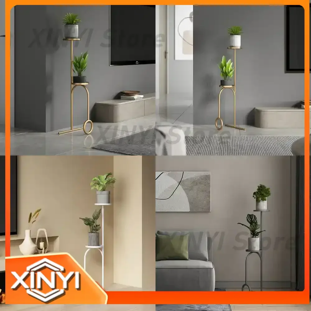 Simple Modern Multi-layer Iron Plant Shelves for Flowers Balcony Green Luo Flower Rack Stable Bearing Metal Stand for Indoor