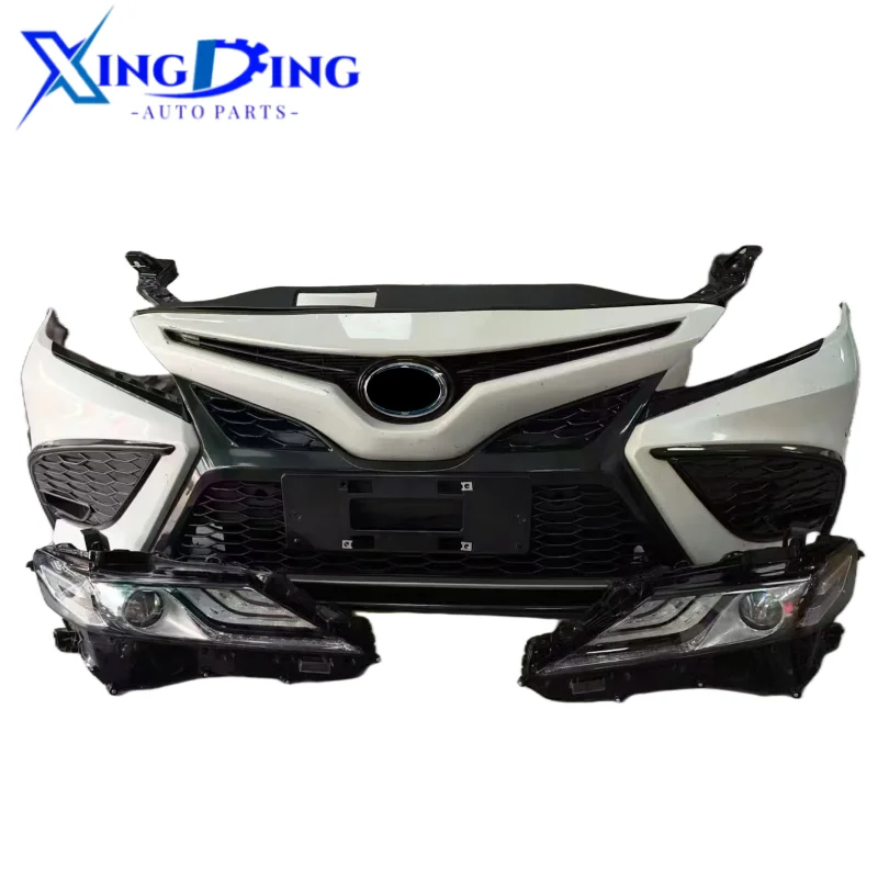 High-quality for  Camry Complete Front Bumper Grille Front Headlight Hood Radar Line