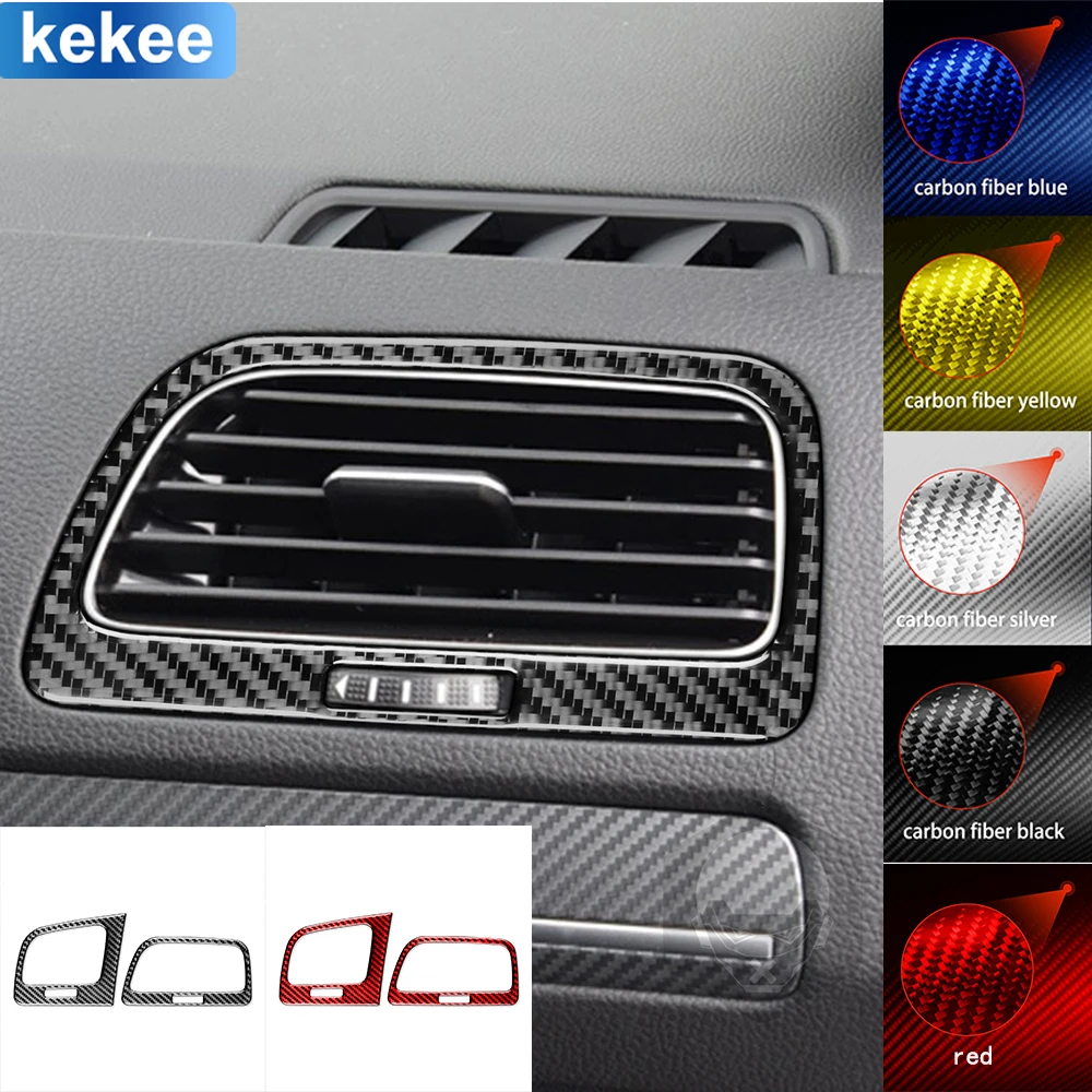 For Volkswagen Golf 7 GTI Mk7 2013-2017 Dashbaord Side Air Outlet Frame Cover Real Carbon Fiber Sticker Car Interior Accessories