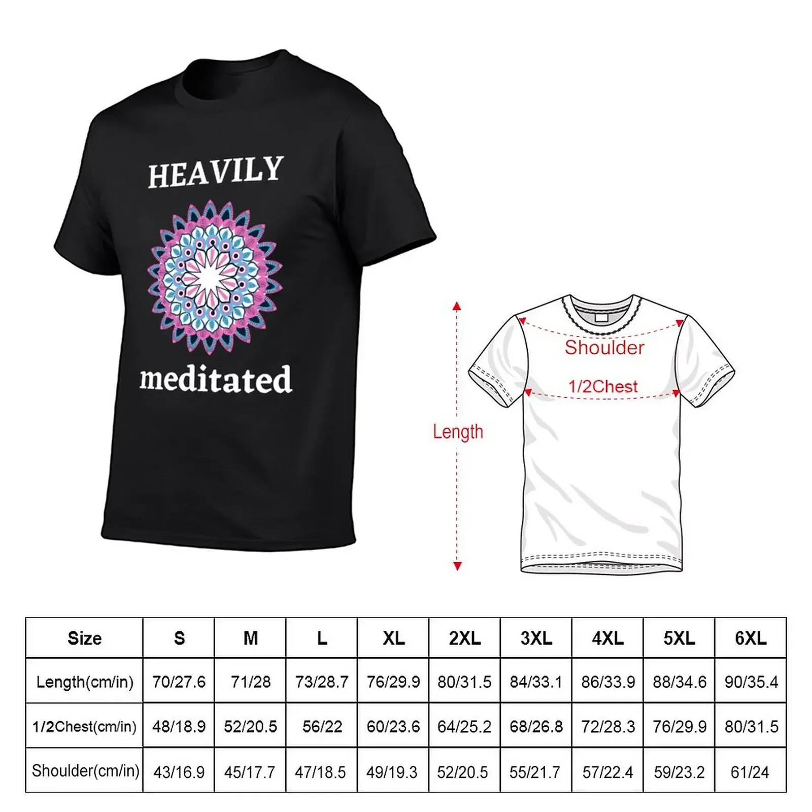 Heavily Meditated T-Shirt vintage anime cotton graphic tees T-shirt men