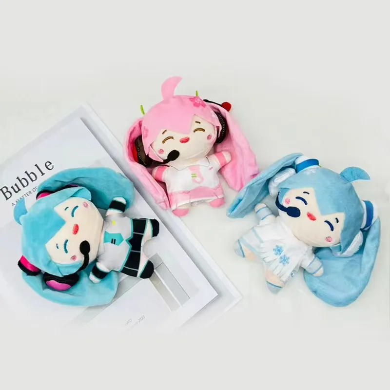 13cm Hatsune Miku Double Ponytail Rotation Plush Doll Bag Pendants Ornaments Decoration Plush Dolls Model Toy Birthday Gifts