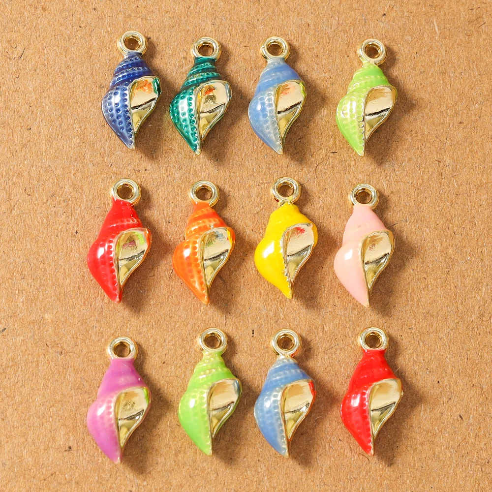 

5pcs New Enamel Conch Charms Pendants for Necklace Earrings Bracelet DIY Jewelry Making Accessories Supplies
