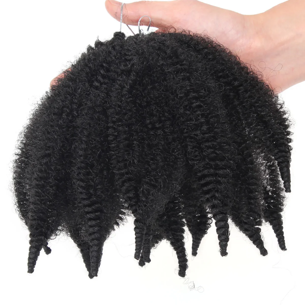 Pelo Marley corto Afro rizado pelo 8 pulgadas pelo rizado de ganchillo para trenzas Marley extensiones de cabello rizado sintético para mujeres