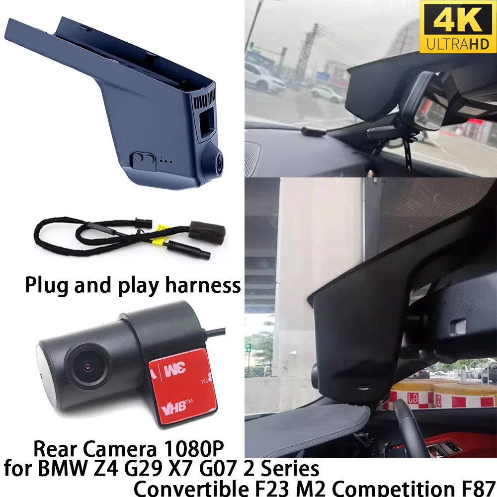 Cámara DVR para BMW Z4 G29 X7 G07 Serie 2 Convertible F23 M2 Competition F87, Cámara Delantera y Trasera OEM, Grabador de Video con Visión Nocturna
