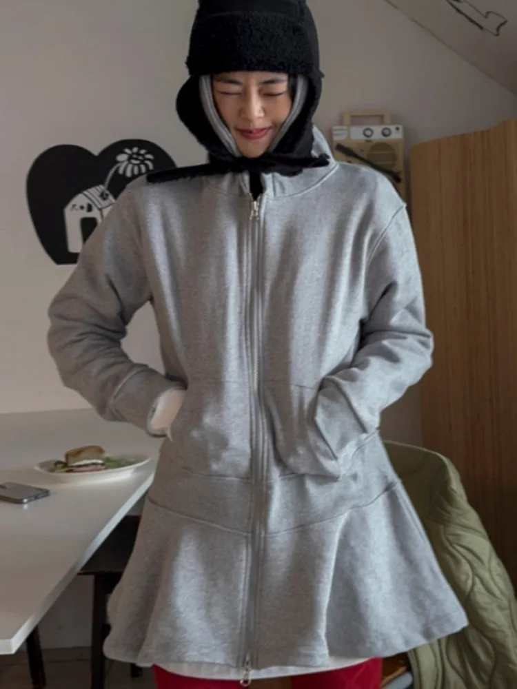 デザインセンセーション パーカー Jaet レディース 春秋新作 Sle ダブルジッパー スカート裾 多用途 カジュアル 快適トップ