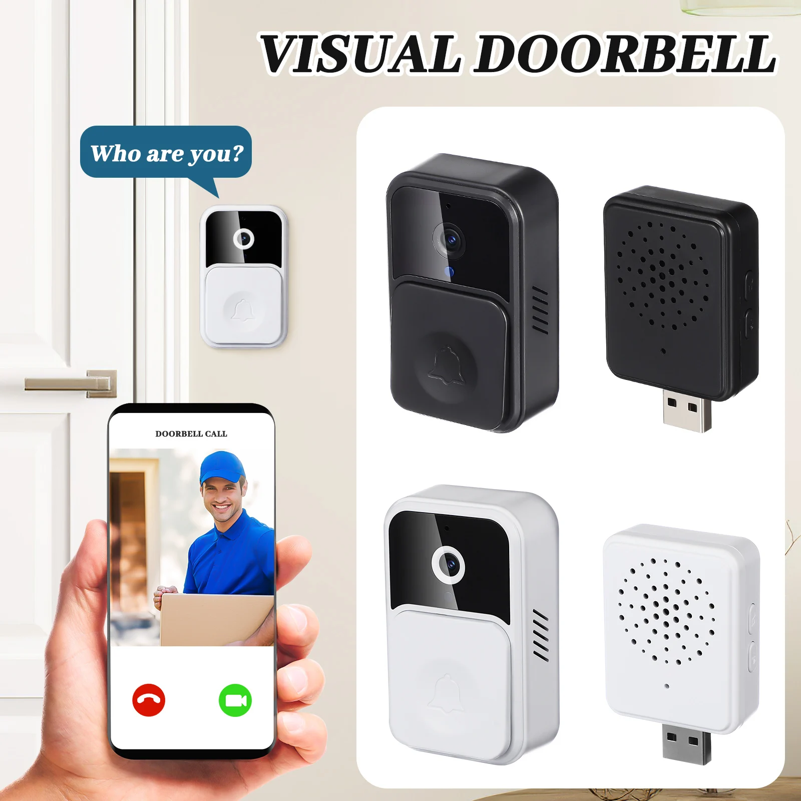 

Video Doorbell Wireless Chime Equipment Doorbells for Home & Chimes Homes Wired