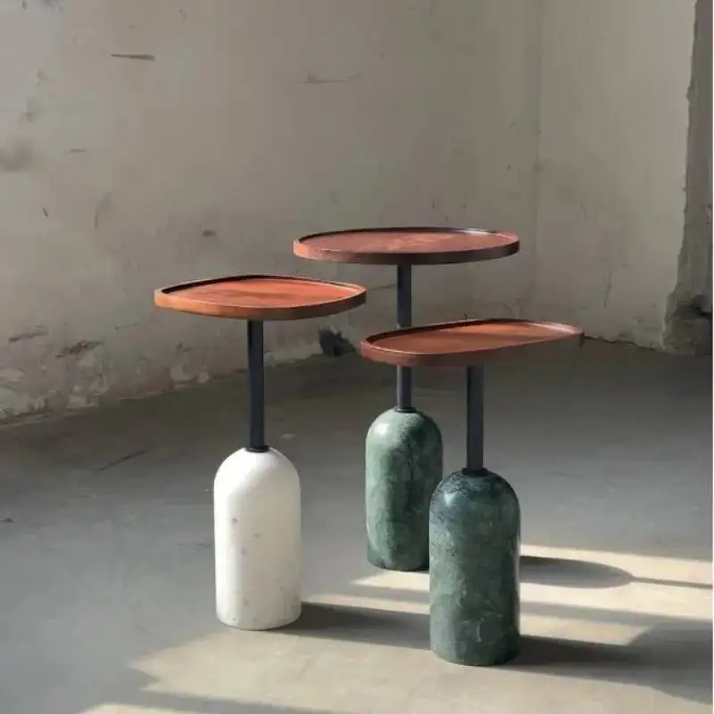 

Приставной столик для гостиной в скандинавском стиле, легкие роскошные мраморные угловые столики для спальни, простые повседневные журнальные столики из цельного дерева