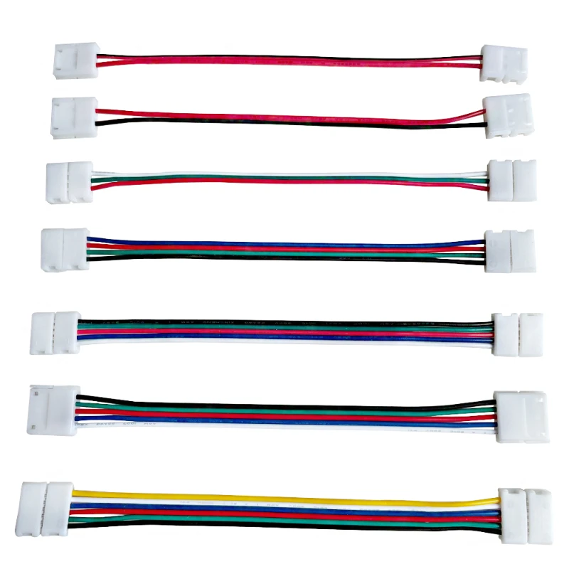20Pcs LED Strip Connector Double head 2P/3P/4P/5P/6P Pin For 5/8/10/12mm 3528 WS2811 WS2812 5050 RGB RGBW RGBWW LED Strip Light 6