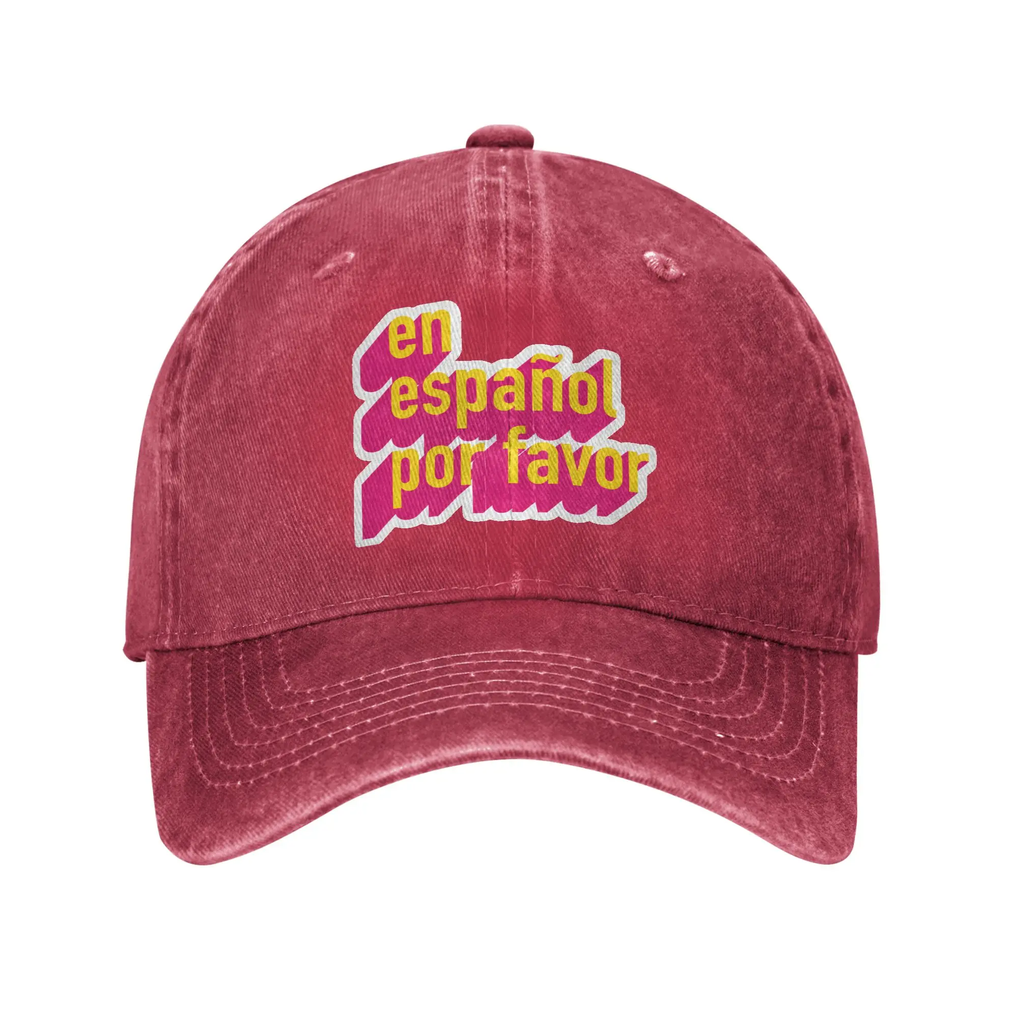 Spanish Please Language Pride Quote Unisex Baseball Cap Latino Humor Distressed Denim Hat Outdoor Workouts Adjustable Headwear