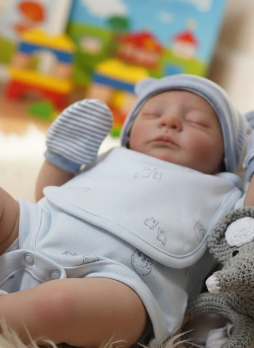 

18-дюймовая реалистичная кукла-реборн Sleeping Kai, мягкая ткань, многослойная живопись, 3D-кожа с ручной краской, волосы, видимые вены