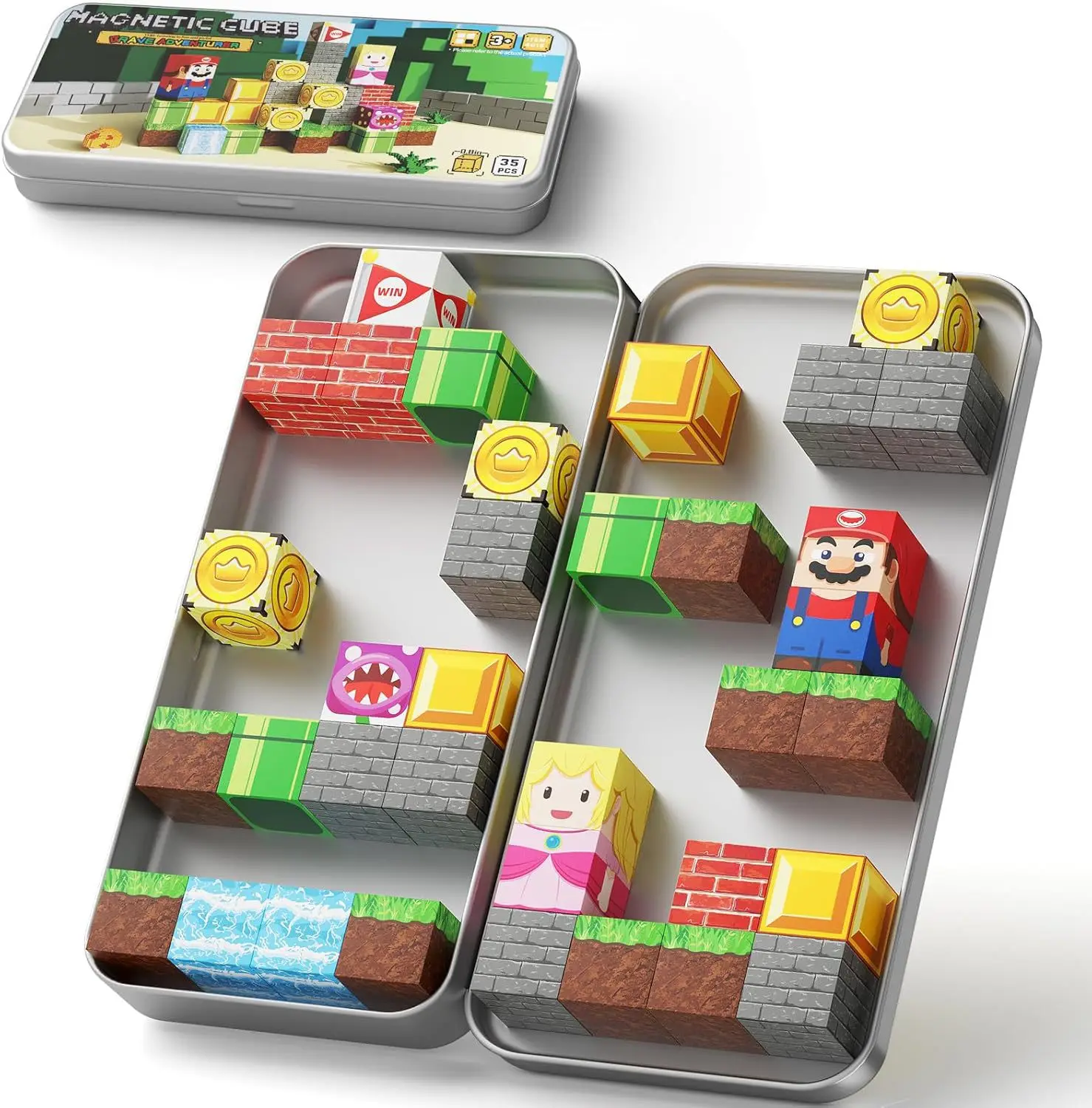 36pcs Magnetic Blocks Model Sets Portable Iron Box Magnet Sculpture Model Ornaments for Boys Girls STEM Montessori Sensory Gifts